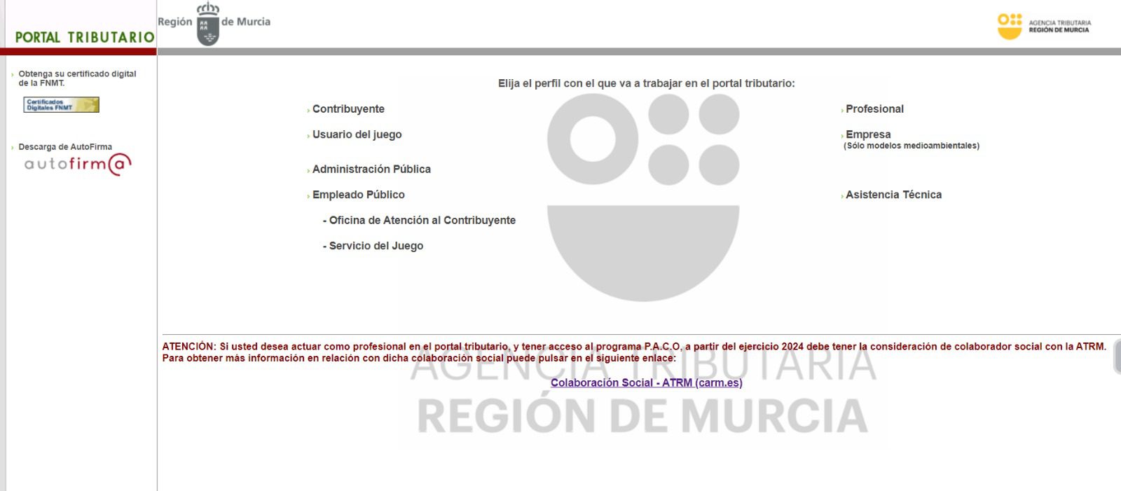 Solicitud PACO Colaborador Social Murcia