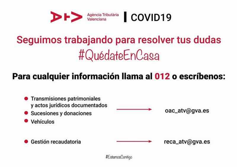 Agencia Tributaria Valenciana, campaña Quédate en casa